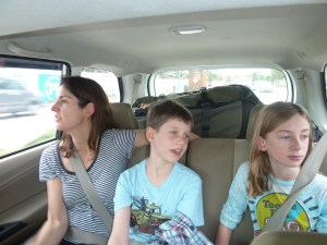 In the car -- last leg of the trip!!