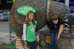 Kids in front of wildlife center. There were several kiwi youngsters inside. Unfortunately, no pictures allowed...bummer